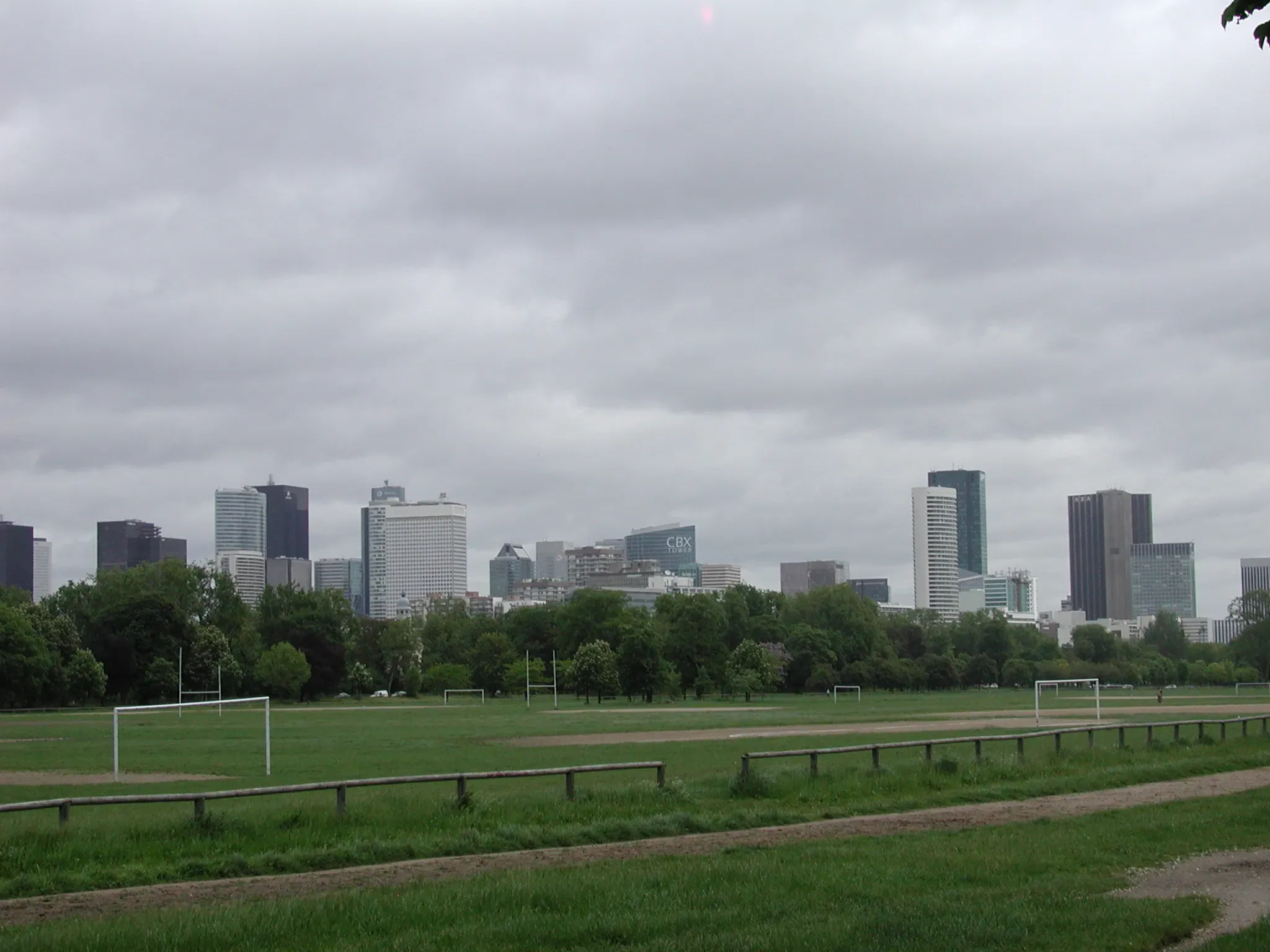 Looking at La Defense from Bois de Boulogne