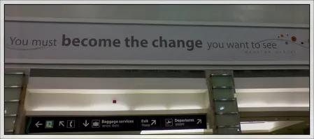 Change - MK Gandhi at Mumbai Aiirport