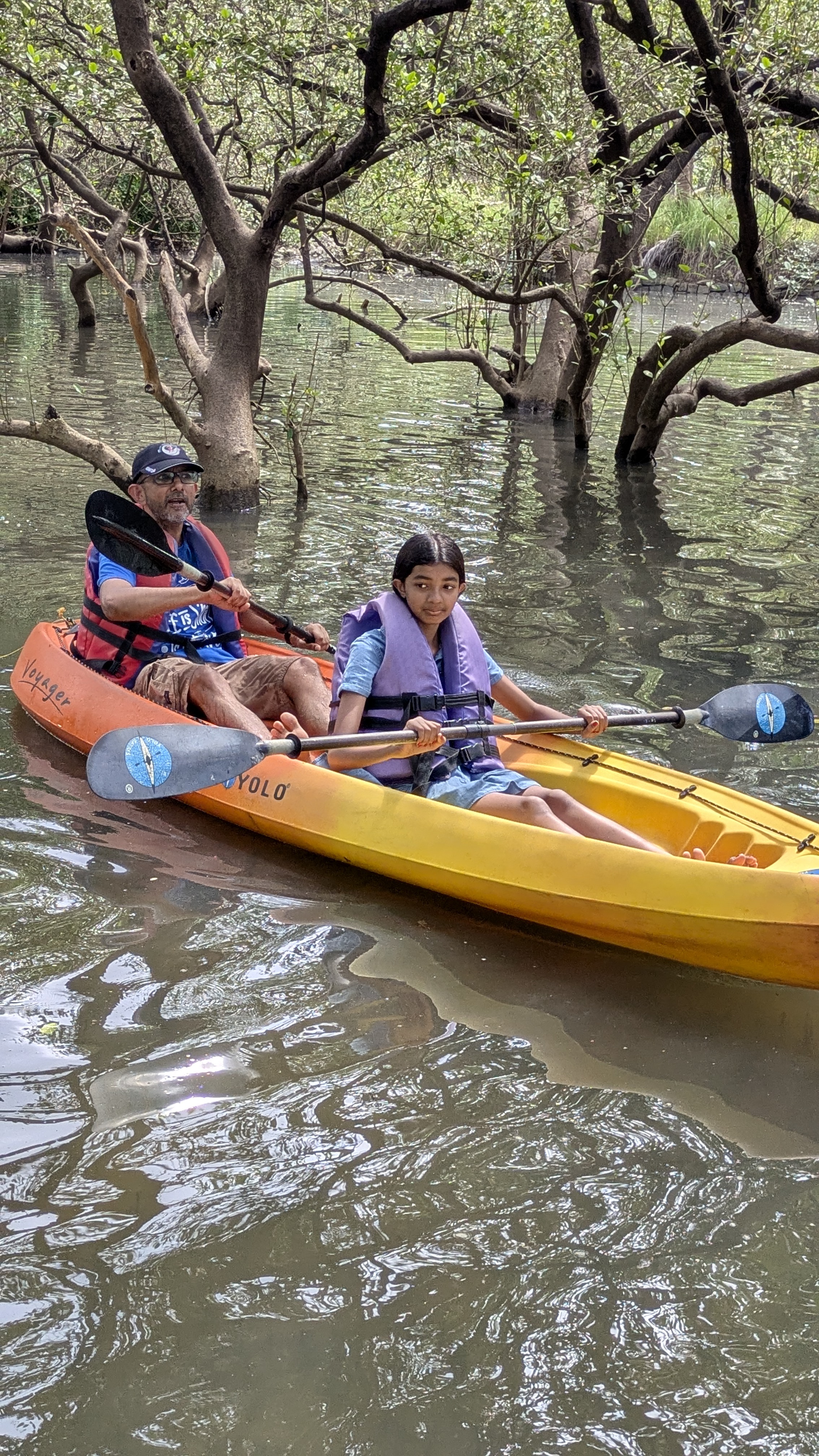 Santanu with Anya kayaking