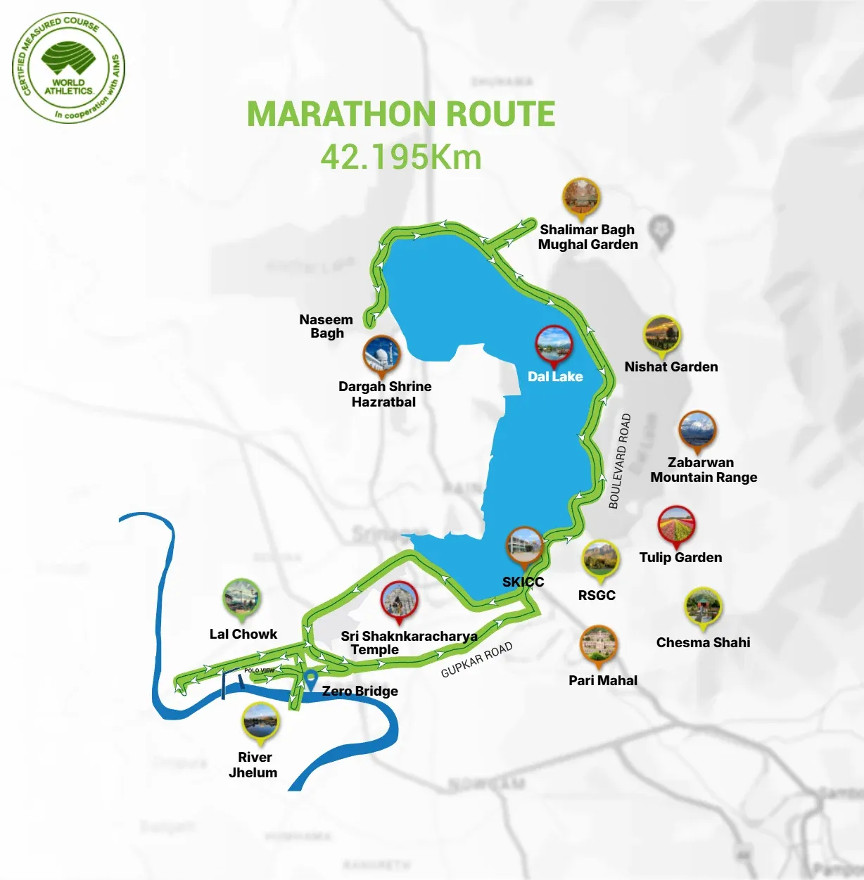 Picturesque routes, taking you through iconic landmarks such as Dal Lake, Chinar trees, and Mughal gardens