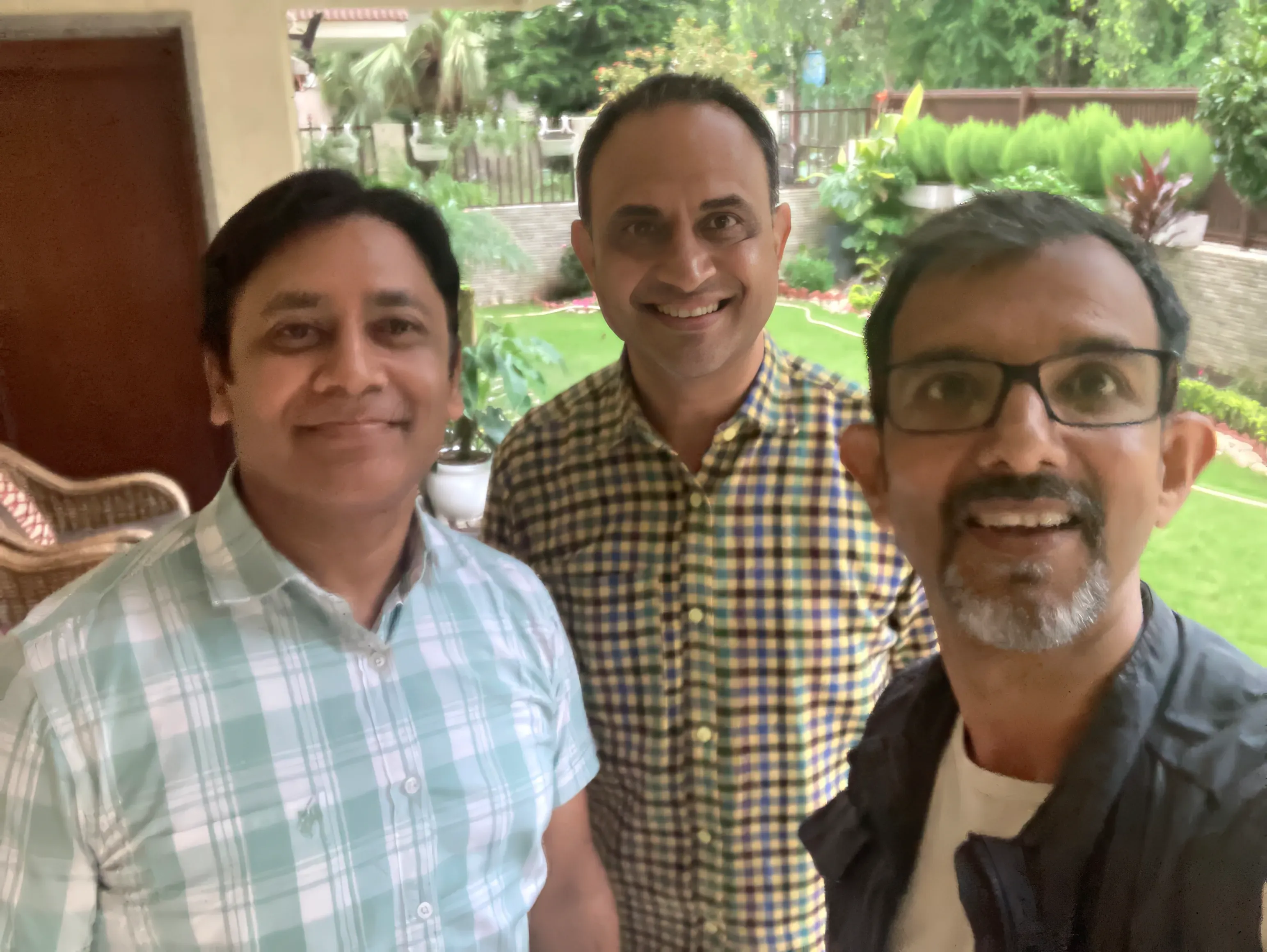 Selfie with Manish and Sunil at Manish' home